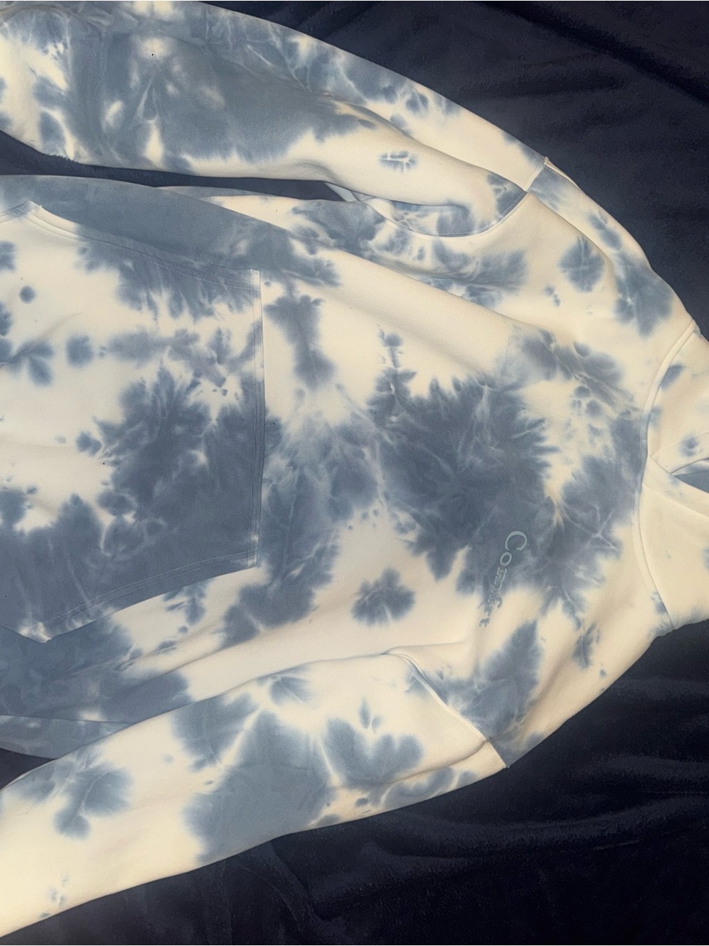 NEW Comfrt Tie-Dye Hoodie in Light Blue and White
